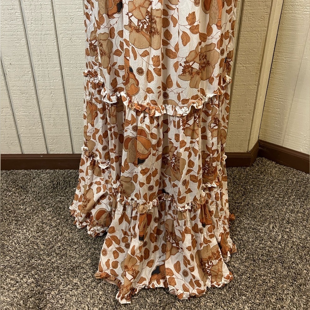 Anthropologie Floral Tiered Maxi Dress, size medium. - Picture 4 of 12
